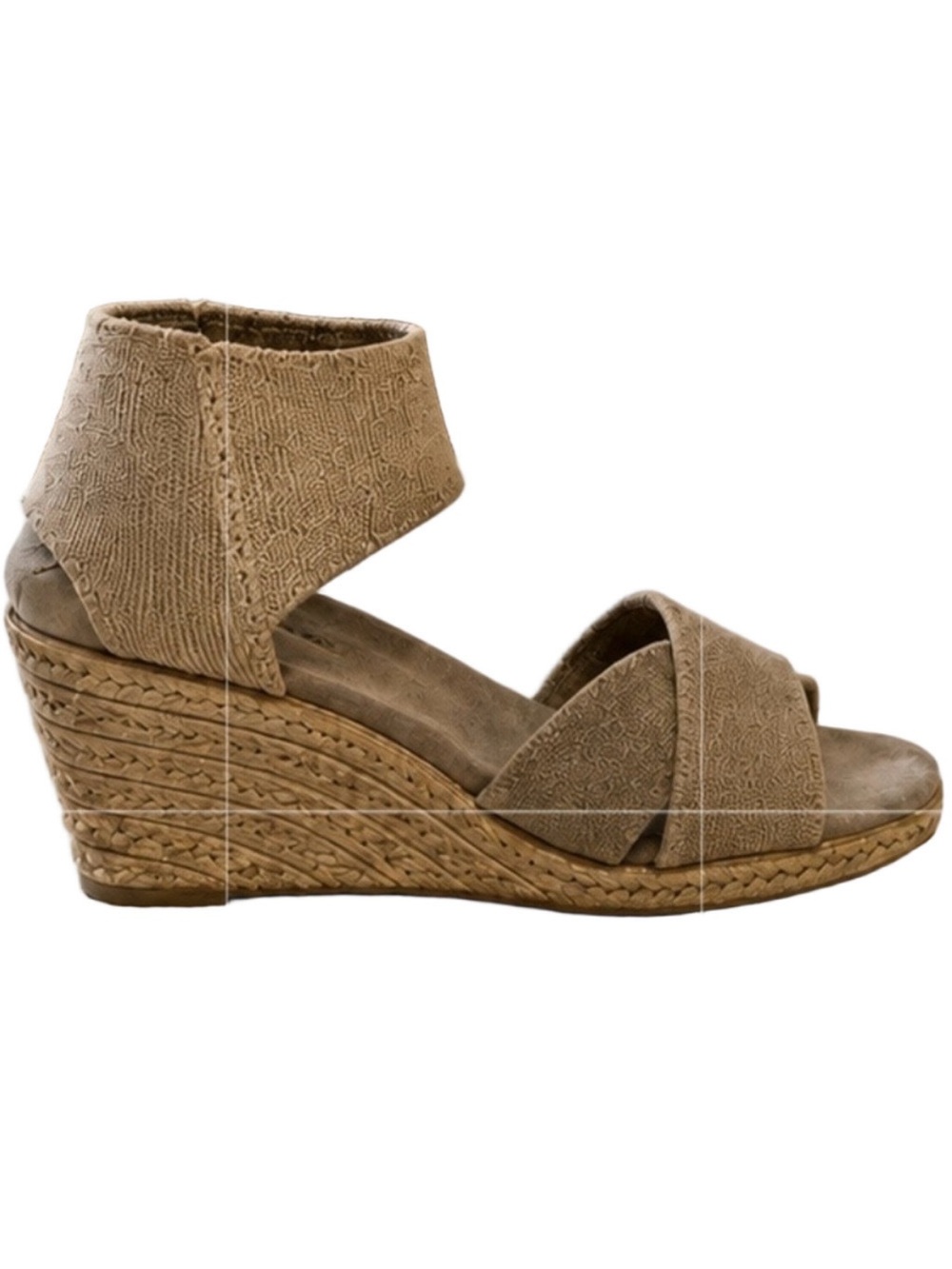 Charleston Shoe Co Linen Wedge Sandals Size 7 Cream/Tan – Excellent Condition